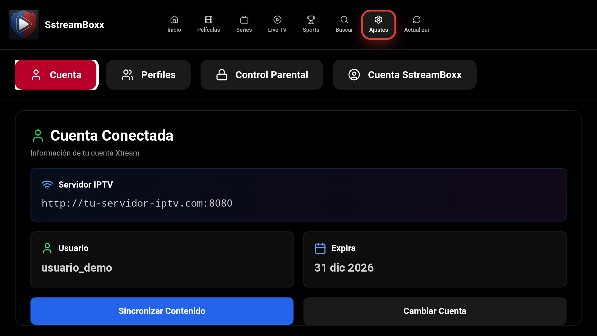 SstreamBoxx — Tu cuenta, siempre clara
