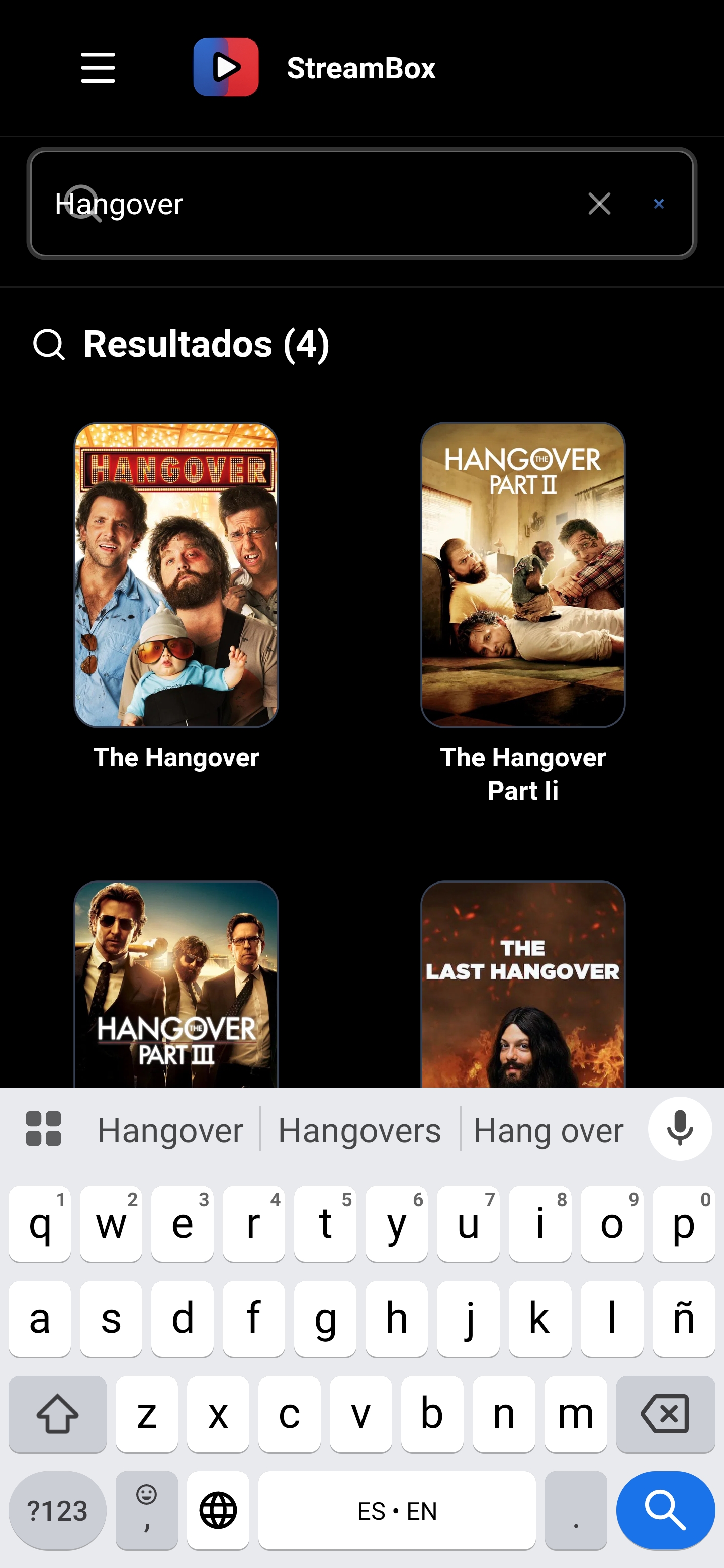 Interfaz Mobile StreamBox - Captura 2